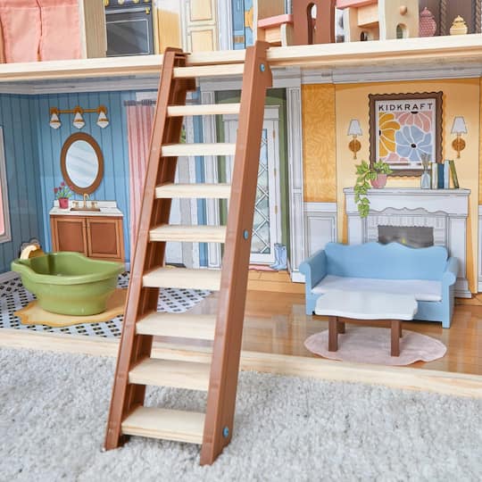 KidKraft Pink Wooden Charlotte Classic Dollhouse Set